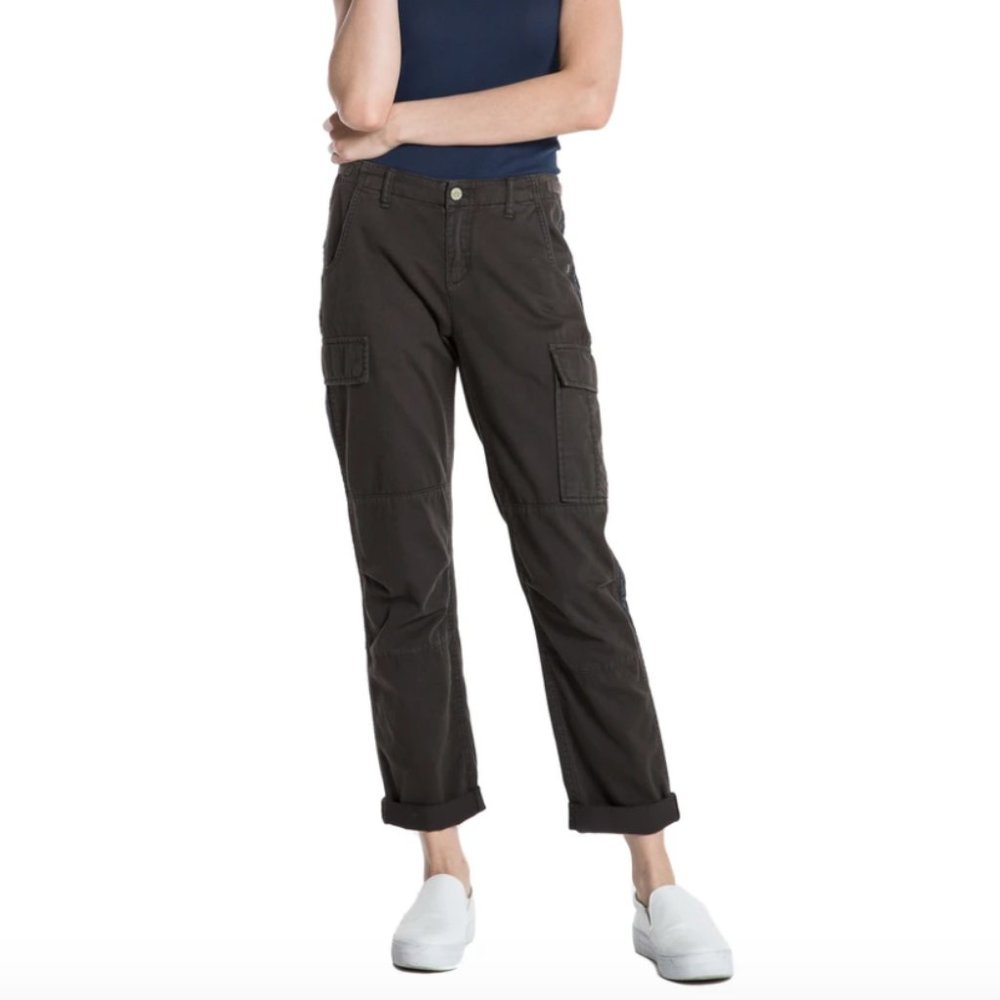 Da-Nang Rolled Up Cargo Mid Rise Pants - Caviar